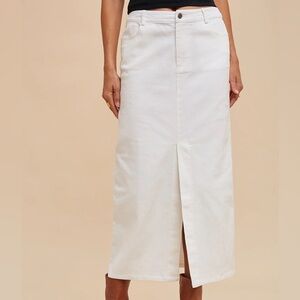 Front Slit White Skirt - last one size  L!